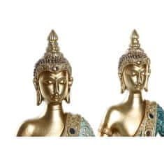 DKD Home Decor Dekorativna figura DKD Home Decor 24 x 11 x 31,2 cm Modra Zlata Buda Turkizna Orientalska (2 enoti)