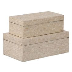 BigBuy Okrasna škatla 35 x 20 x 13 cm Biser (2 enoti)