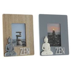 DKD Home Decor Okvir za fotografije DKD Home Decor Grey Wood Brown White Resin Oriental (20 x 3 x 25 cm) (2 enoti)