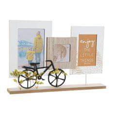 DKD Home Decor Foto okvir DKD Home Decor Bicycle Wood White Natural Aluminium MDF Wood (44 x 5 x 29 cm)