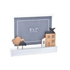 DKD Home Decor Foto okvir DKD Home Decor Urban Wood Brown White Acrylic Houses (22 x 3,5 x 18 cm)