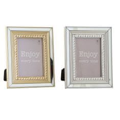 Miramarket Okvir za fotografije DKD Home Decor Kristal Srebrna Zlat PS (21 x 2 x 26 cm) (2 kosov)