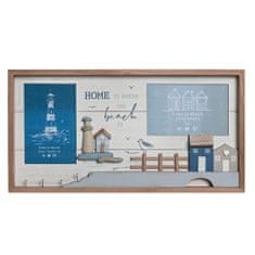 DKD Home Decor Foto okvir DKD Home Decor Blue White MDF Wood Mediterranean (40 x 2,5 x 21 cm)