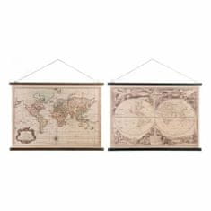 DKD Home Decor Platno DKD Home Decor Vintage 105 x 2 x 65 cm Zemljevid sveta (2 enoti) (2 kosa)