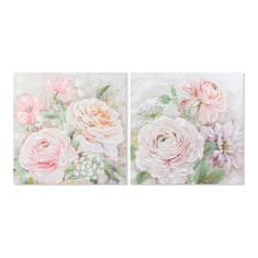 DKD Home Decor Slikarstvo DKD Home Decor Flowers 100 x 3 x 100 cm Flowers Shabby Chic (2 enoti)