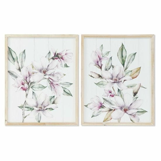 DKD Home Decor Slikarstvo DKD Home Decor Cvetje Cvetlični Shabby Chic 48 x 2 x 60 cm (2 enoti)