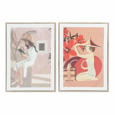 DKD Home Decor Slikarstvo DKD Home Decor Lady (2 enoti) (50 x 3 x 70 cm)