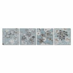 DKD Home Decor Slikarstvo DKD Home Decor 80 x 2,8 x 80 cm Rože Shabby Chic (4 kosi)