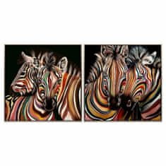 DKD Home Decor Slikarstvo DKD Home Decor Zebra Kolonialni (83 x 3,5 x 83 cm) (2 enoti)