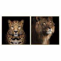 DKD Home Decor Slikarstvo DKD Home Decor S3018275 Lion Colonial (83 x 3,5 x 83 cm) (2 enoti)