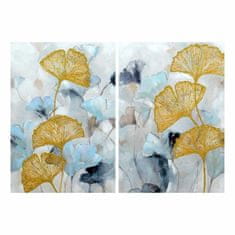 DKD Home Decor Slikarstvo DKD Home Decor Flowers Modern (2 enoti) (70 x 3 x 100 cm)