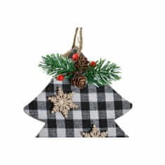 DKD Home Decor Viseča dekoracija DKD Home Decor Christmas White Black Wood (2 kosa) (26 x 0,5 x 26 cm) (23 x 0,5 x 25 cm)