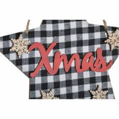 DKD Home Decor Viseča dekoracija DKD Home Decor Christmas White Black Wood (2 kosa) (26 x 0,5 x 26 cm) (23 x 0,5 x 25 cm)