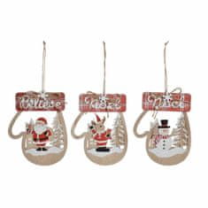 DKD Home Decor Viseča dekoracija DKD Home Decor Christmas MDF Wood (3 kosi) (14 x 1,5 x 18 cm)