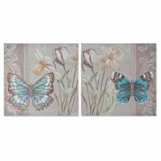 DKD Home Decor Slikarstvo DKD Home Decor Butterfly (50 x 1,8 x 50 cm) (2 enoti)