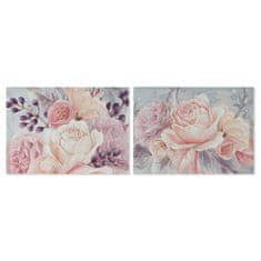 DKD Home Decor Slikarstvo DKD Home Decor Flowers (70 x 1,8 x 50 cm) (2 enoti)