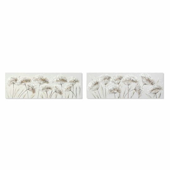 DKD Home Decor Slikarstvo DKD Home Decor Rože (2 enoti) (120 x 3 x 40 cm)