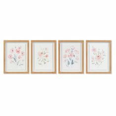 DKD Home Decor Slikarstvo DKD Home Decor Flowers (30 x 2,5 x 40 cm) (4 enote)