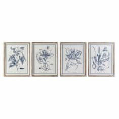 DKD Home Decor Slikarstvo DKD Home Decor Flowers Modern (50 x 2,5 x 65 cm) (4 enote)