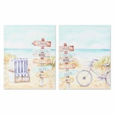 DKD Home Decor Slika DKD Home Decor Plaža Sredozemlje (40 x 1,8 x 50 cm) (2 enoti)