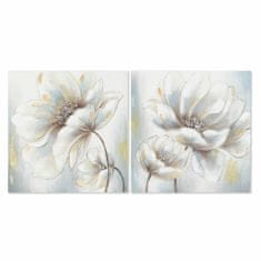 DKD Home Decor Slikarstvo DKD Home Decor Flowers (50 x 2,5 x 50 cm) (2 enoti)