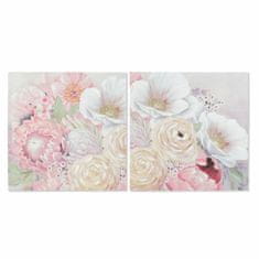 DKD Home Decor Slikarstvo DKD Home Decor Flowers (60 x 2,5 x 60 cm) (2 enoti)