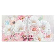 DKD Home Decor Slikarstvo DKD Home Decor Flowers (60 x 2,5 x 60 cm) (2 enoti)