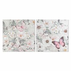 DKD Home Decor Slika DKD Home Decor 80 x 3 x 80 cm Rože Shabby Chic (2 enoti)