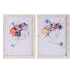 DKD Home Decor Slikarstvo DKD Home Decor Flowers (30 x 2,5 x 40 cm) (2 enoti)