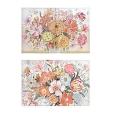 DKD Home Decor Platno DKD Home Decor Flowers (2 enoti) (90 x 3 x 60 cm)