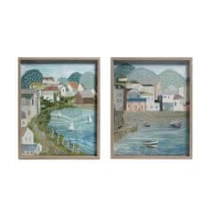 DKD Home Decor Slika DKD Home Decor Plaža Sredozemlje (42 x 3 x 52 cm) (2 enoti)