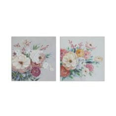 DKD Home Decor Slikarstvo DKD Home Decor Flowers (80 x 2,8 x 80 cm) (2 enoti)