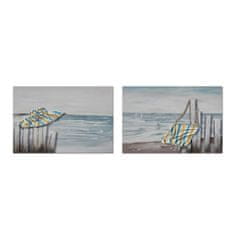 DKD Home Decor Slika DKD Home Decor Plaža Sredozemlje (90 x 2,5 x 60 cm) (2 enoti)