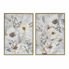 DKD Home Decor Slikarstvo DKD Home Decor Flowers (50 x 3,5 x 70 cm) (2 enoti)