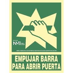 BigBuy Znak Normaluz Empujar barra para abrir puerta PVC (22,4 x 30 cm)