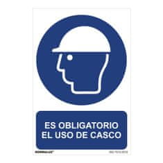 BigBuy Znak Normaluz Es obligatorio el uso de casco PVC (30 x 40 cm)