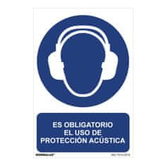 BigBuy Znak Normaluz Paso obligatorio el uso de protección acústica PVC (30 x 40 cm)