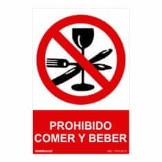 BigBuy Znak Normaluz Prohibido comer y beber PVC (30 x 40 cm)