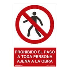 BigBuy Znak Normaluz prohibido el paso a toda persona ajena a la obra PVC (30 x 40 cm)