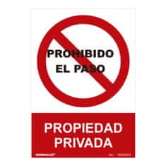 BigBuy Znak Normaluz Prohibido el paso propiedad privada PVC (30 x 40 cm)