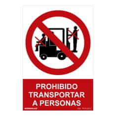 BigBuy Znak Normaluz Prohibido transportar a personas PVC (30 x 40 cm)