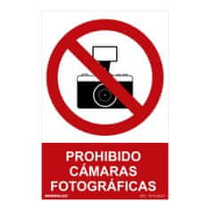 BigBuy Znak Normaluz Prohibido cámaras fotográficas PVC (30 x 40 cm)