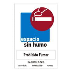 BigBuy Znak Normaluz Espacio sin humo, prohibido fumar PVC (30 x 40 cm)