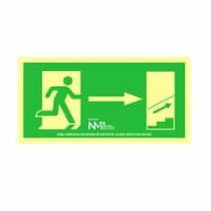 BigBuy Znak Normaluz Evacuación escalera arriba derecha PVC (32 x 16 cm)