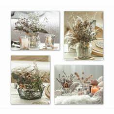 DKD Home Decor Platno DKD Home Decor Flower (40 x 1,8 x 50 cm) (4 enote)