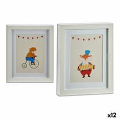 Gift Decor Slikarstvo Cirkus Les Belo steklo (23 x 28 x 3 cm) (12 enot)