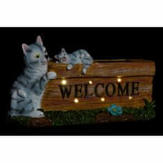 DKD Home Decor Solarna svetilka DKD Home Decor Welcome Grey Brown Green Resin (32 x 9 x 18 cm) (2 enoti)