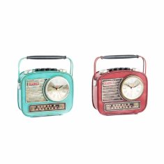 NEW Ceas de masă DKD Home Decor Rdeča Modra Kovina Radio (22 x 8.5 x 19 cm) (2 pcs)