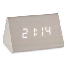 NEW Digitalna namizna ura Bela PVC Les MDF (11,7 x 7,5 x 8 cm)