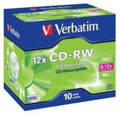 Verbatim CD-RW SERL 700MB, 12x, ohišje za biser 10 kosov